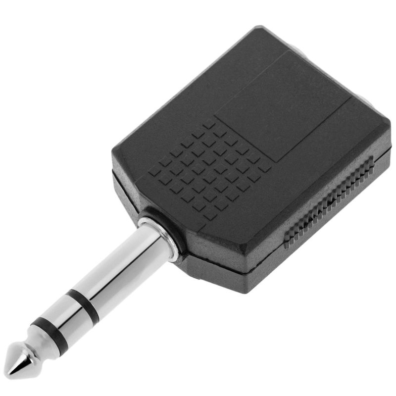 Duplicador audio estéreo TRS 1xjack 6.3mm macho a 2xjack 6.3mm hembra - AY02300 - 01