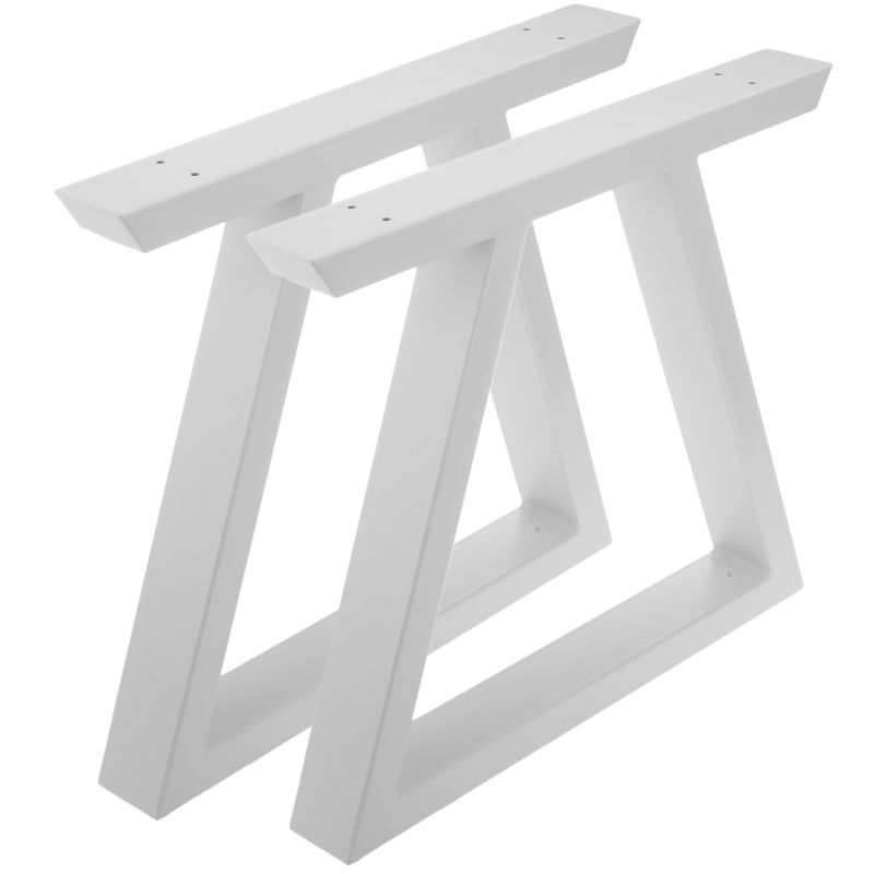 Pies rectangulares para mesita y banqueta. Patas en acero blanca 300 x 80 x 430 mm 2-pack - IP03300 - 01