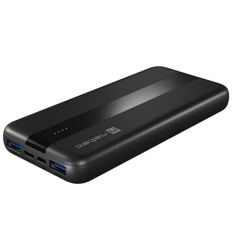 Powerbank Slim 10000 mAh Natec Trevi Q V2 con USB-C 20W y 2x USB-A 18W - NT31300 - 01