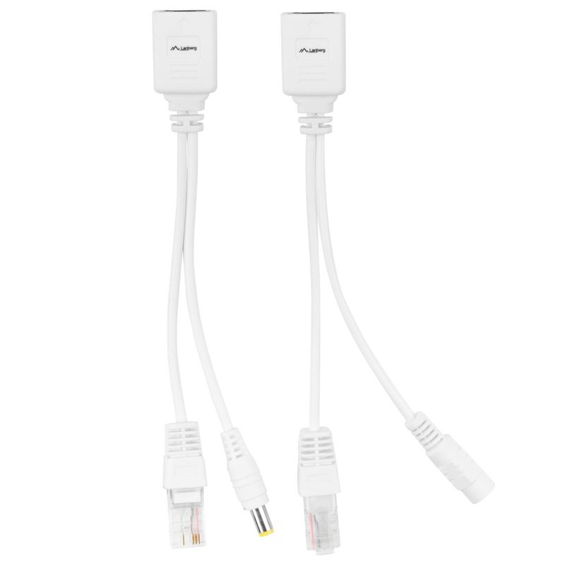 Kit de adaptador pasivo UTP inyector POE de 15 cm Lanberg AD-POE-0015-W - RA19500 - 01