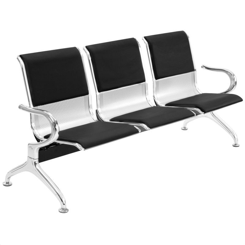 Bancada para sala de espera con sillas ergonómicas acolchadas de 3 plazas - WC04300 - 01