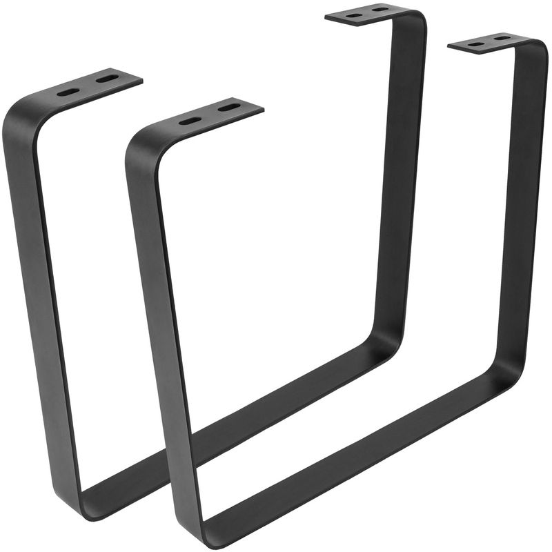 Pies rectangulares para mesita y banqueta. Patas en acero negro 480 x 45 x 420 mm 2-pack - IP02300 - 01