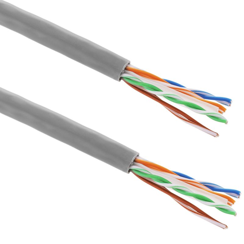 Bobina de cable de red ethernet Cat. 6a FTP CCA de 100 m rígido de color gris - LN07300 - 01