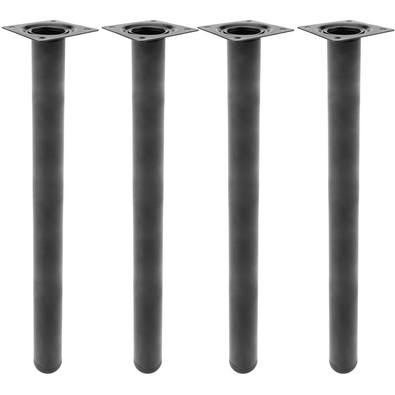 Pies redondos para mesa y mueble. Patas en acero negras de 75cm 4-pack - S005200 - 01