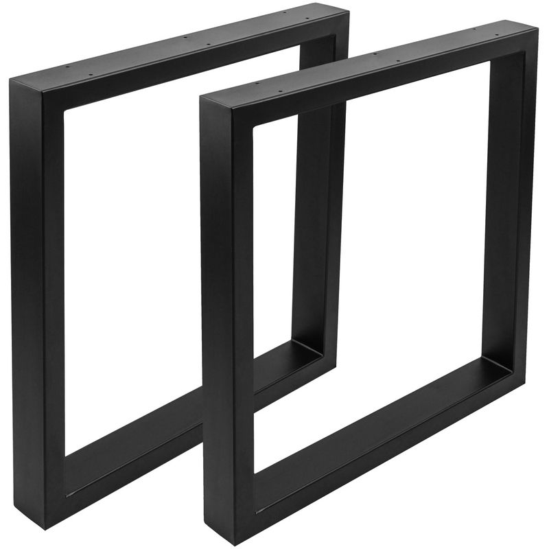 Pies rectangulares para mesa. Patas en acero negro 680 x 80 x 710 mm 2-pack, base 680 x 80 mm - IP01300 - 01