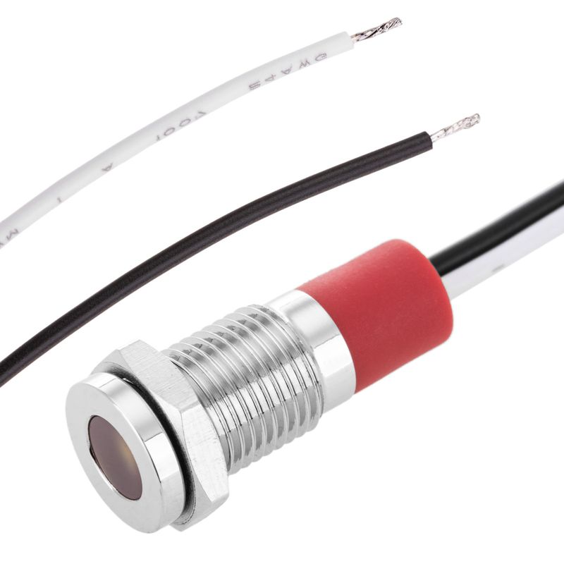 Luz LED Piloto de 8mm 12VDC para montaje en panel de color blanco - QW02000 - 01