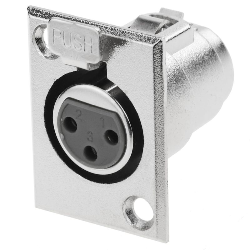 Conector XLR3 3-pin hembra metálico para chapa - XN07900 - 01