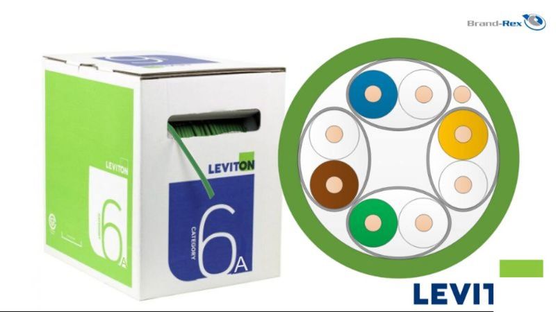 Bobina de Cable U/FTP Cat.6A Leviton, Sólido CU AWG23 LSZH CPR Cca Verde 305m - BC 1053 - 01