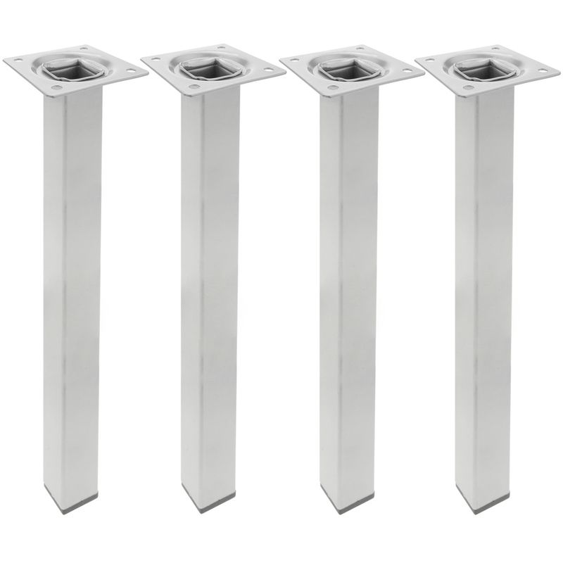 Pies cuadrados para mesa y mueble. Patas en acero gris de 40cm 4-pack - IO07300 - 01