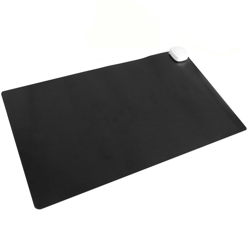 Alfombra y superficie térmica con calefacción para escritorio suelo y pies de 60 x 36 cm 85W negro - HP00200 - 01