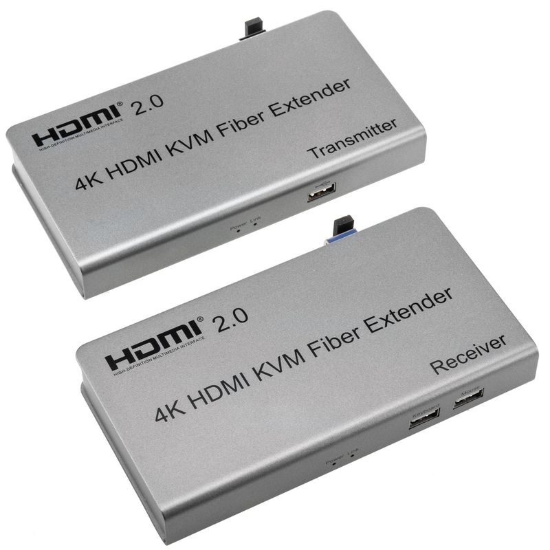 Extensor KVM de 4K HDMI 2.0 USB a través de fibra óptica LC 10 Km emisor y receptor - HN03300 - 01