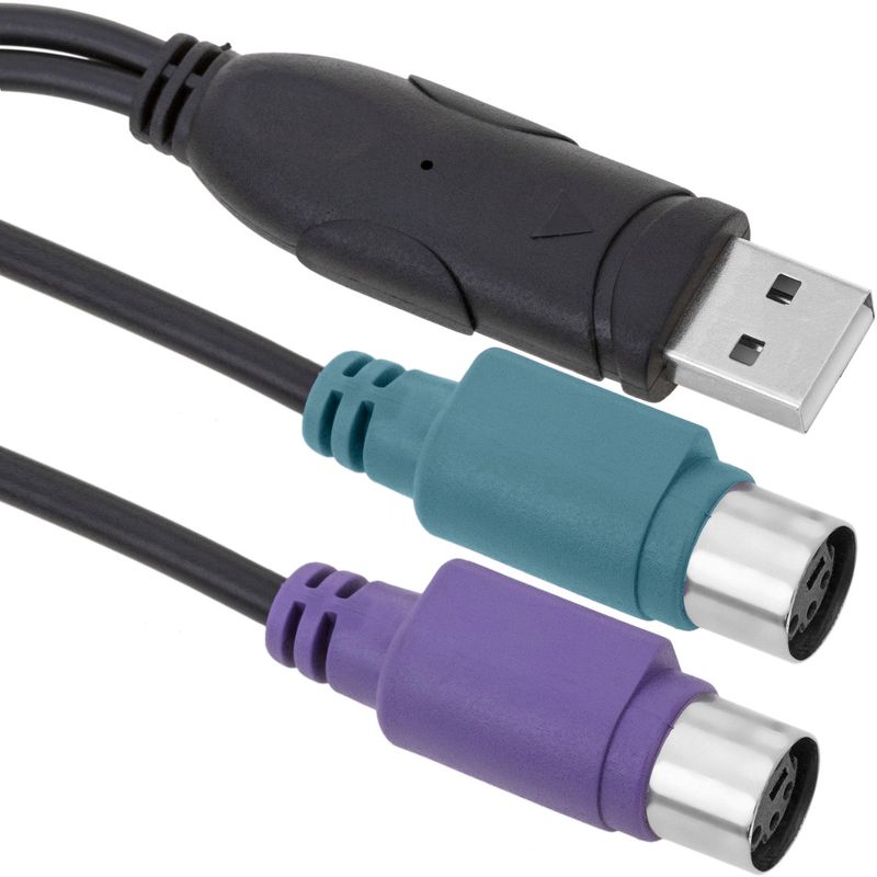 Adaptador USB a PS2 (1 USB-A macho a 2 MiniDIN 6-pin hembra) - US02700 - 01