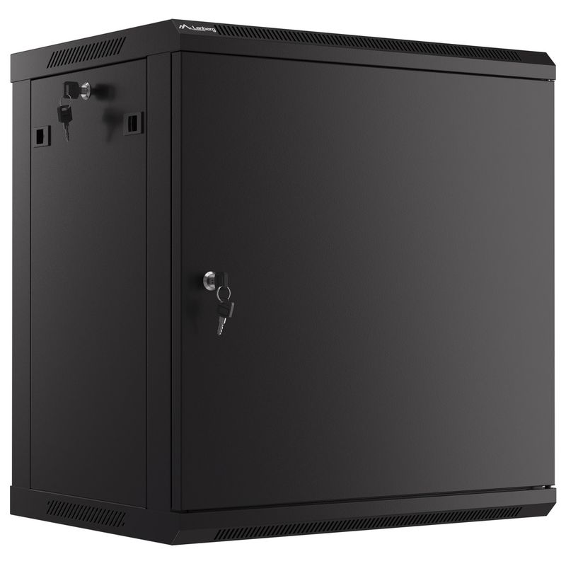 Armario Rack mural 19" 12U F450 600x450x645mm pared desmontado DIY negro Lanberg - WK30200 - 01
