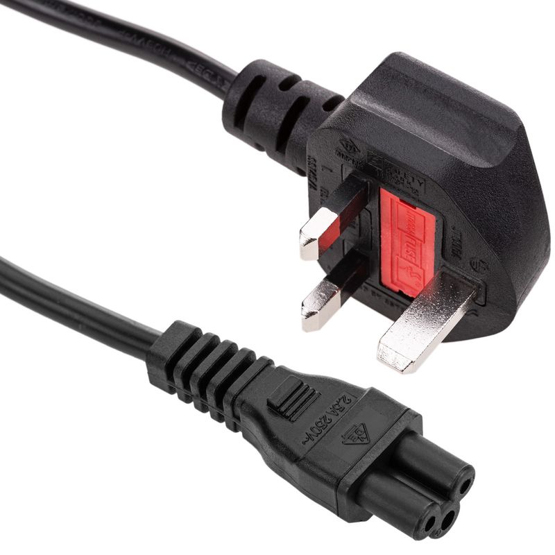 Cable eléctrico British Standard BS-1363-1 a IEC-60320-C5 de 1.8m negro - CL03100 - 01
