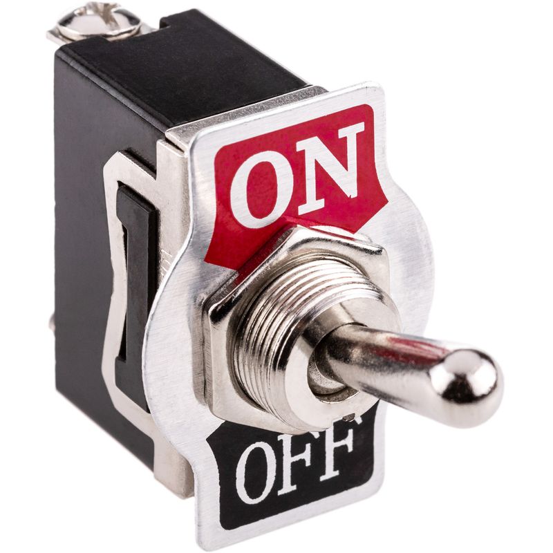 Interruptor basculante tipo palanca plateado SPST 2 pin 10A 15A - TG12800 - 01