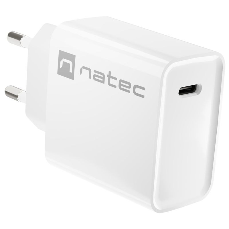 Cargador USB Natec Ribera 1X USB-C 20W blanco NUC-2059 - NT36800 - 01