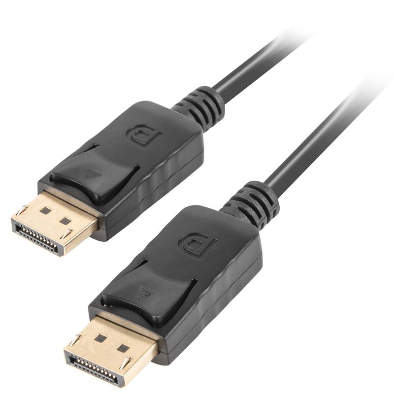 Cable Lanberg DisplayPort 1.2 macho a DisplayPort 1.2 macho 1.8m 4k negro CA-DPDP-10CC-0018-BK - DP10400 - 01
