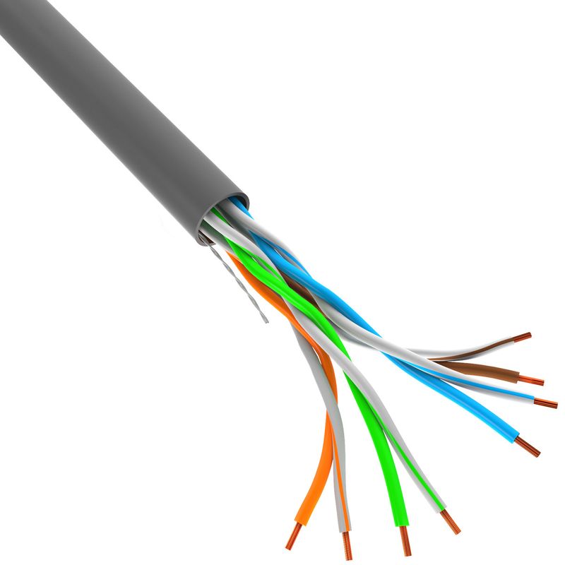 Bobina de cable de red ethernet Cat. 5e UTP CCA de 305 m rígido de color gris LCU5-10CC-0305-S - LN15700 - 01