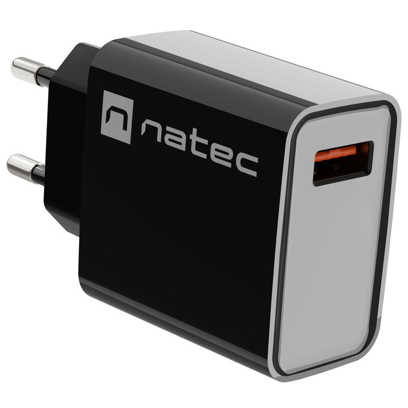 Cargador USB Natec Ribera 1X USB-A 18W negro NUC-2058 - NT36500 - 01