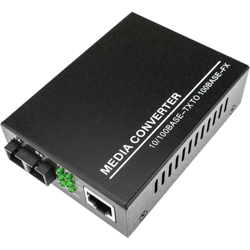 Conversor de fibra óptica 100 Mbps monomodo de SC a RJ45 a 40Km - UF00300 - 01