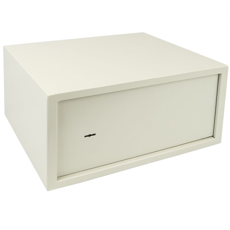Caja fuerte de seguridad de acero y con llaves 44 x 38 x 23 cm beige - BY01400 - 01