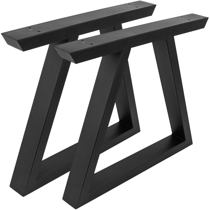 Pies rectangulares para mesita y banqueta Patas en acero negro 480 x 60 x 420 mm 2-pack - IP02200 - 01