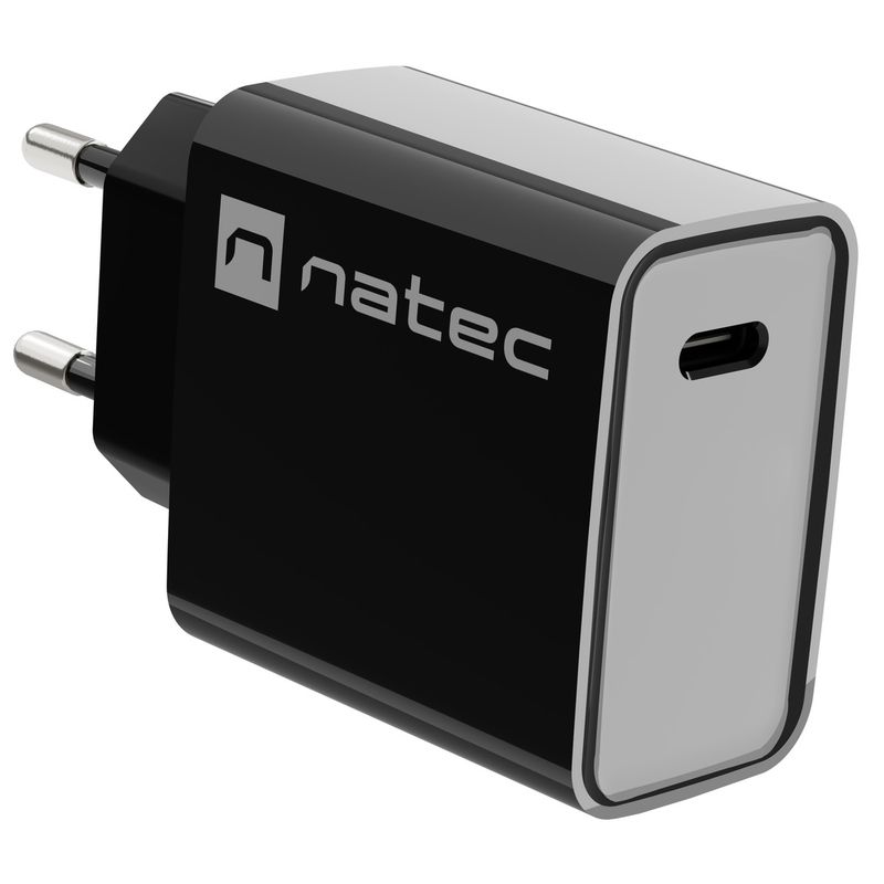 Cargador USB Natec Ribera 1X USB-C 20W negro NUC-2060 - NT36700 - 01
