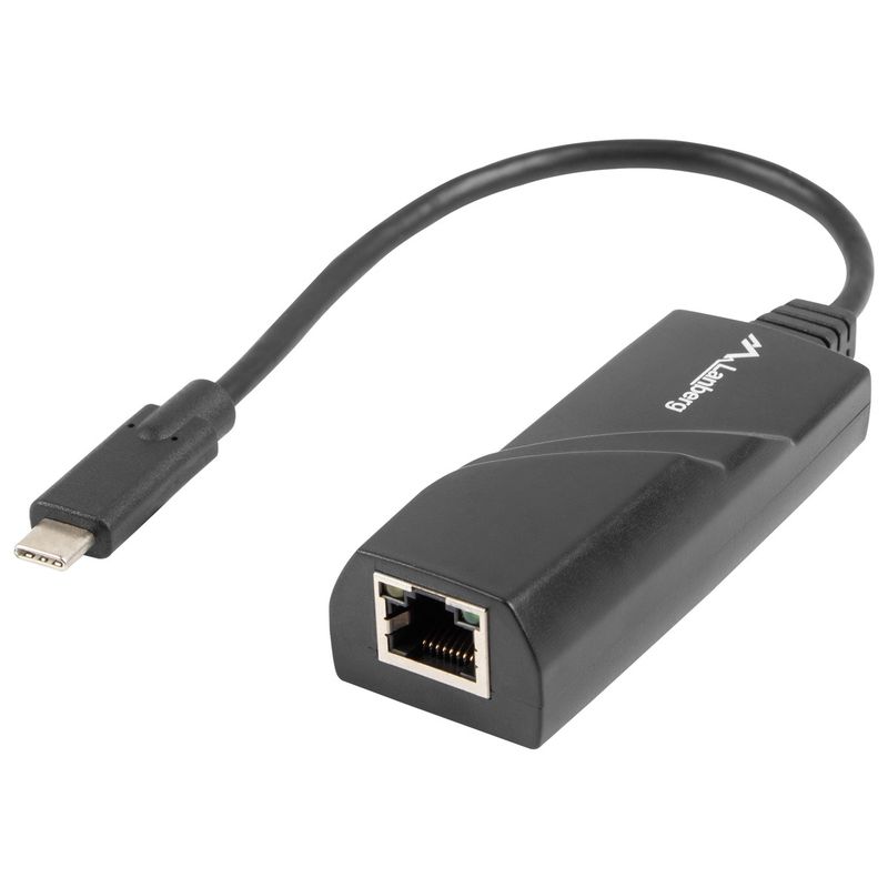 Cable adaptador Lanberg de USB-C macho a RJ45 hembra 1Gbps 15cm - RA11800 - 01