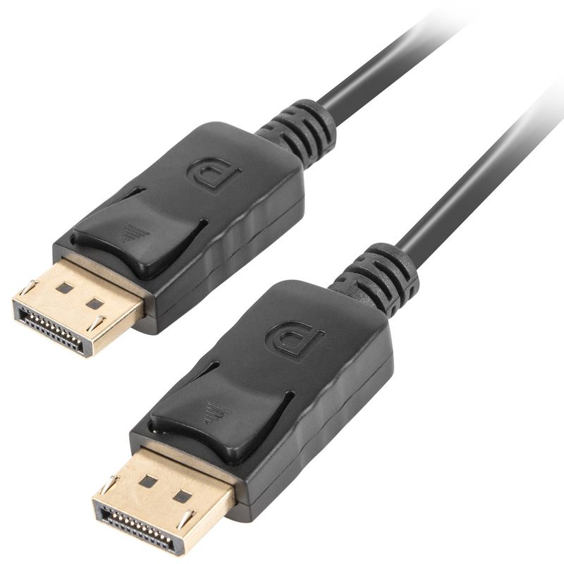 Cable Displayport v1.2 de 19 pin macho a macho de 0.5m 4K color negro de Lanberg CA-DPDP-10CC-0005-BK - YQ15100 - 01