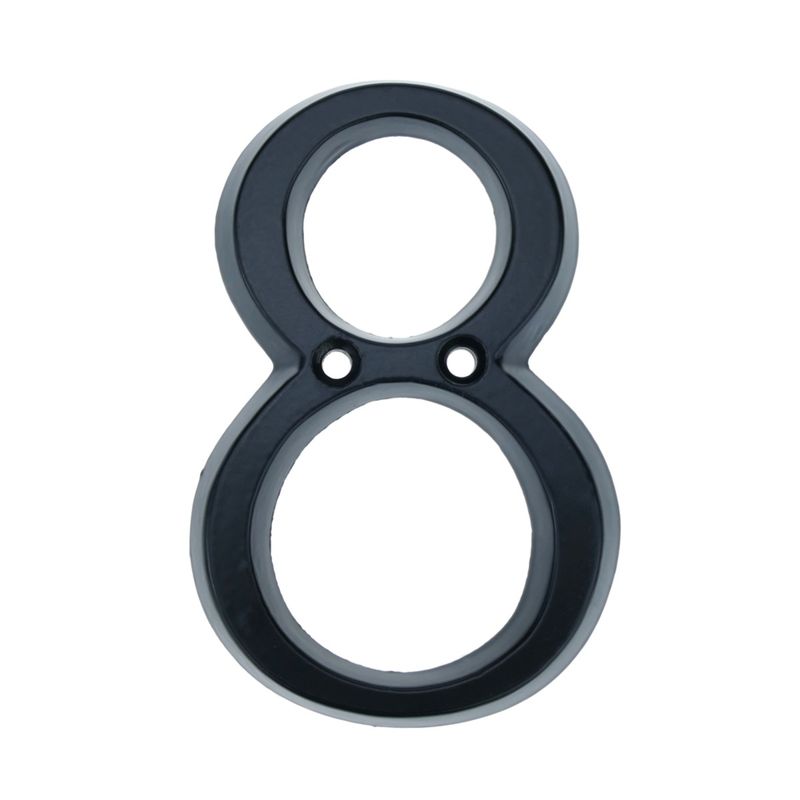 Número 8 en metal negro de 95mm con tornillería para rotulación - NZ01800 - 01