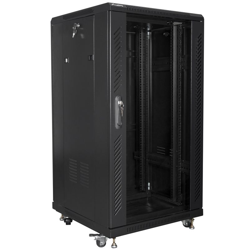 Armario Rack 19" de pie 22U F600 600x600x1159mm negro Lanberg - WL50300 - 01
