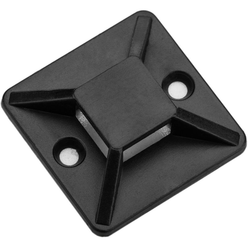 Pack de 100 bases negras autoadhesivas 20x20mm para bridas de 5mm - BR10200 - 01