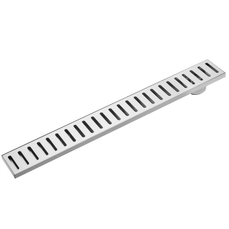 Canaleta de desagüe 60x7.5cm con rejilla en acero inoxidable mate - S094100 - 01