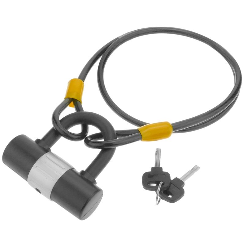 Candado de seguridad y cable de acero con protección exterior 8x1000mm - OK01000 - 01