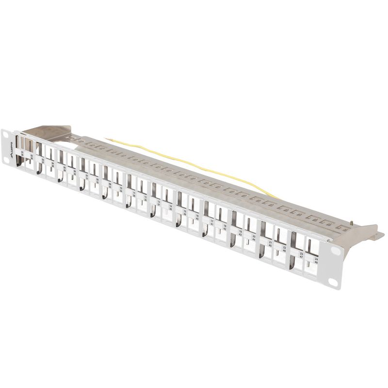 Patch panel configurable para keystone 19" blanco de 48 RJ45 con peine FTP Lanberg - RD15100 - 01