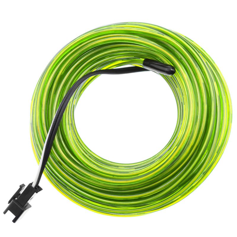 Cable electroluminiscente amarillo de 2.3mm en bobina 10m conectada a 220VAC - NW02200 - 01