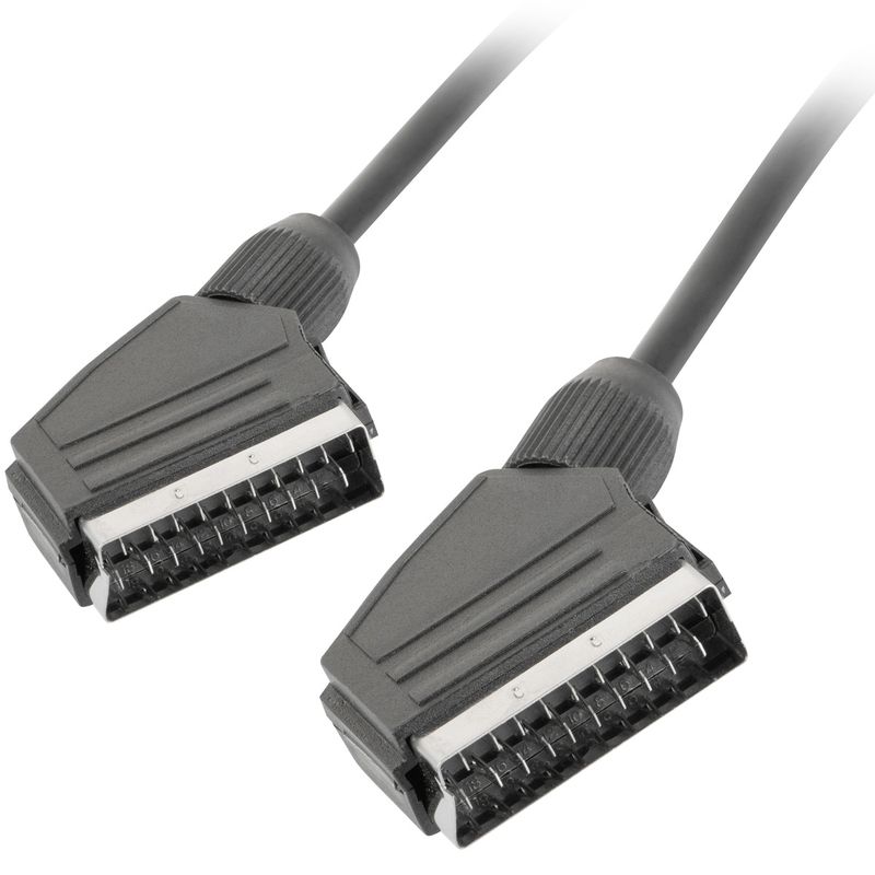 Cable SCART macho a macho negro 1,8 metros de Lanberg CA-EUEU-10CC-0018-BK - VG10100 - 01