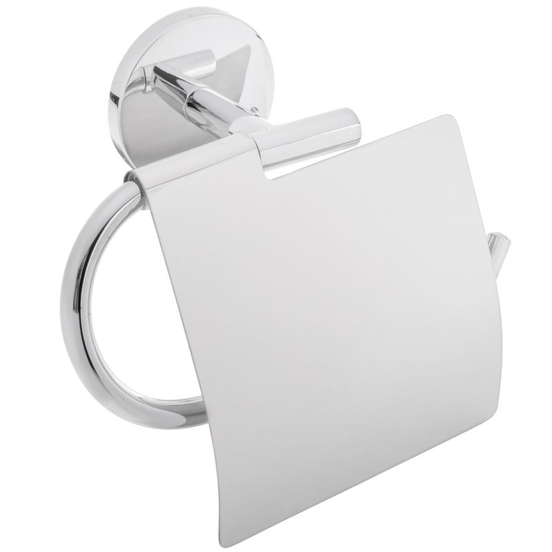 Portarrollos WC cromado con tapa para papel higiénico modelo Renne - KS30500 - 01