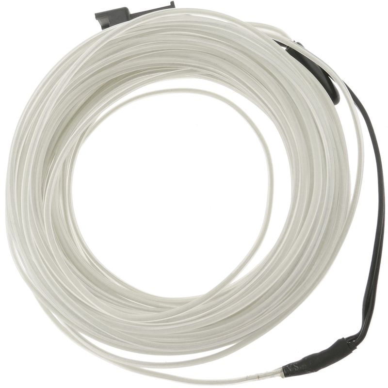 Cable electroluminiscente transparente-blanco de 3.2mm en bobina 10m de cable conectada a 220VAC - NW05400 - 01