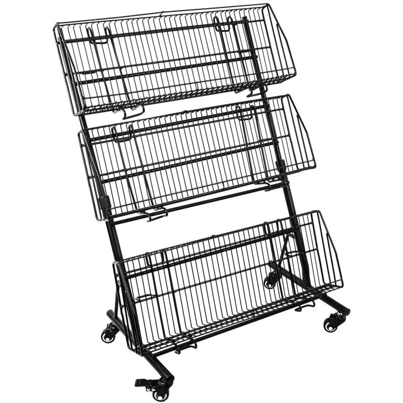 Expositor de fruta y verdura para tienda. Exhibidor con ruedas de 3 niveles reacondicionado - SA0S100 - 01