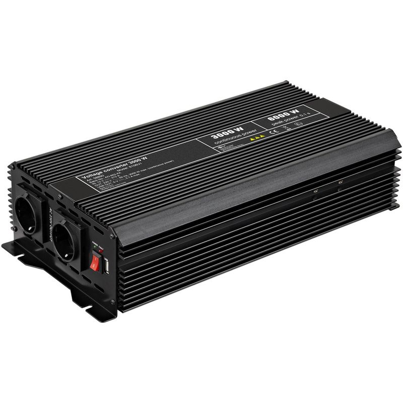 Inversor eléctrico onda modificada 12 VDC a 220 VAC de 3000W y USB - YD03300 - 01