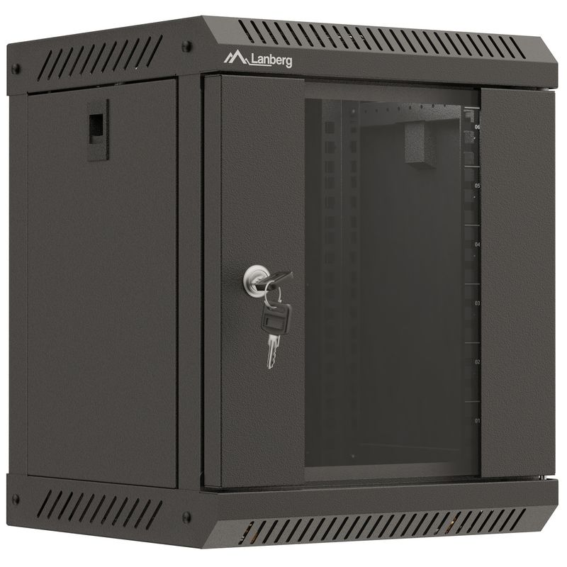 Armario Rack mural 10" 6U F300 300x300x370mm pared desmontado DIY negro Lanberg - TR19800 - 01