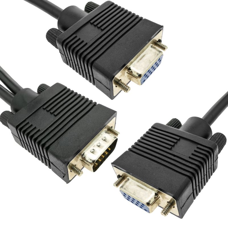 Cable duplicador pasivo tipo Y de 1 VGA a 2 VGA de 30cm - VS09100 - 01