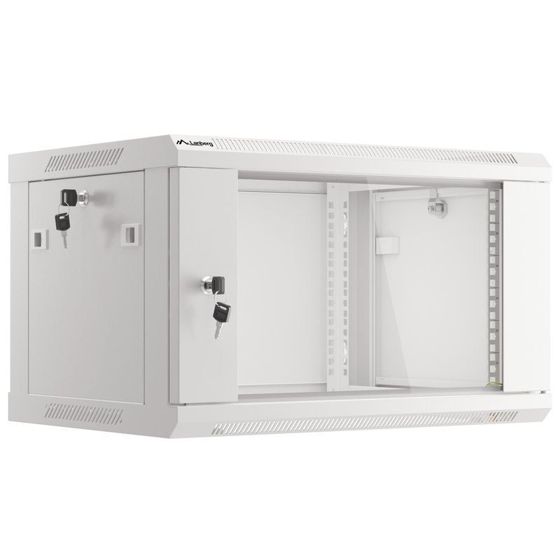Armario Rack mural 19" 6U F450 600x450x379mm pared desmontado DIY blanco Lanberg - WK31600 - 01