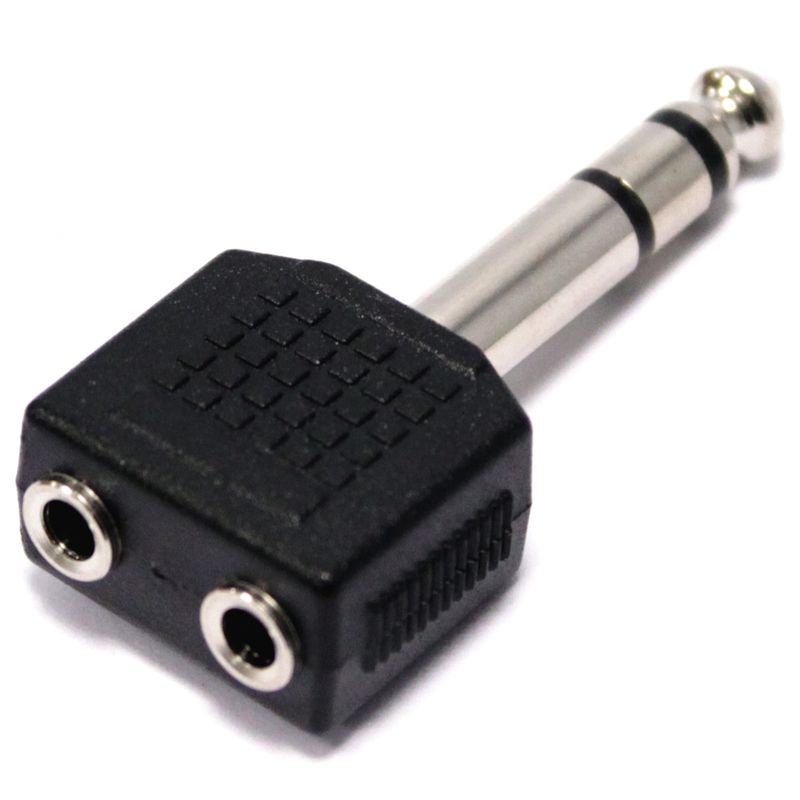 Duplicador audio estéreo TRS 1xjack 6.3mm macho a 2xjack 3.5mm hembra - AY02800 - 01