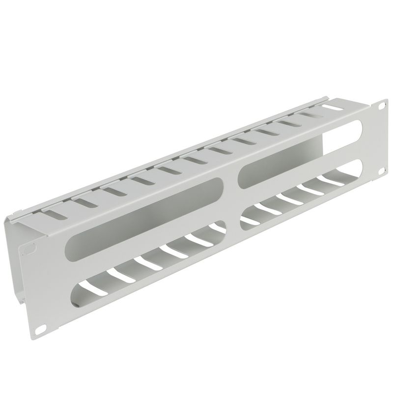 Panel guíacables blanco para armario rack 19" 2U para gestión de cables 70mm - RM03900 - 01