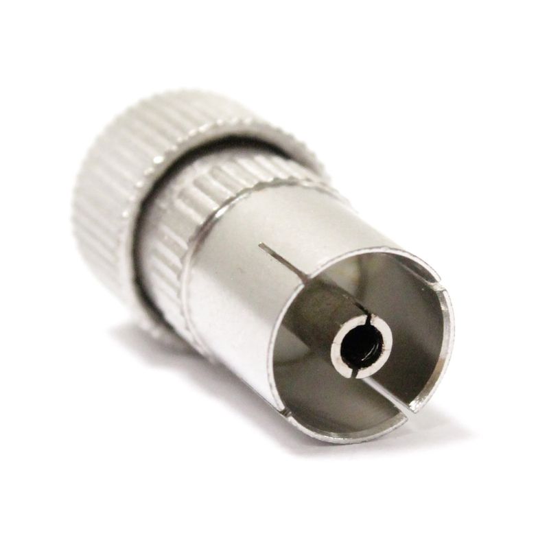 Conector de antena de TV hembra tipo recto metálico - TT01600 - 01