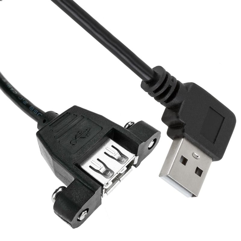 Cable USB 2.0 tipo A Macho acodado a USB tipo A Hembra para Panel 100 cm - UB10200 - 01