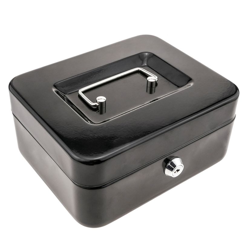 Caja fuerte portátil para dinero caudales billetes y monedas 198 x 158 x 88 mm - BY00200 - 01