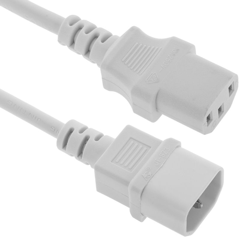 Cable de alimentación IEC-60320 blanco C13-C14 1.8 m - CH08400 - 01